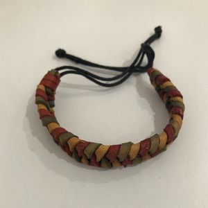 Multi colored leather braided bracelet